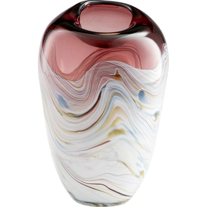 Sao Vase by Cyan Design in purple, white. Made from glass in a modern style.