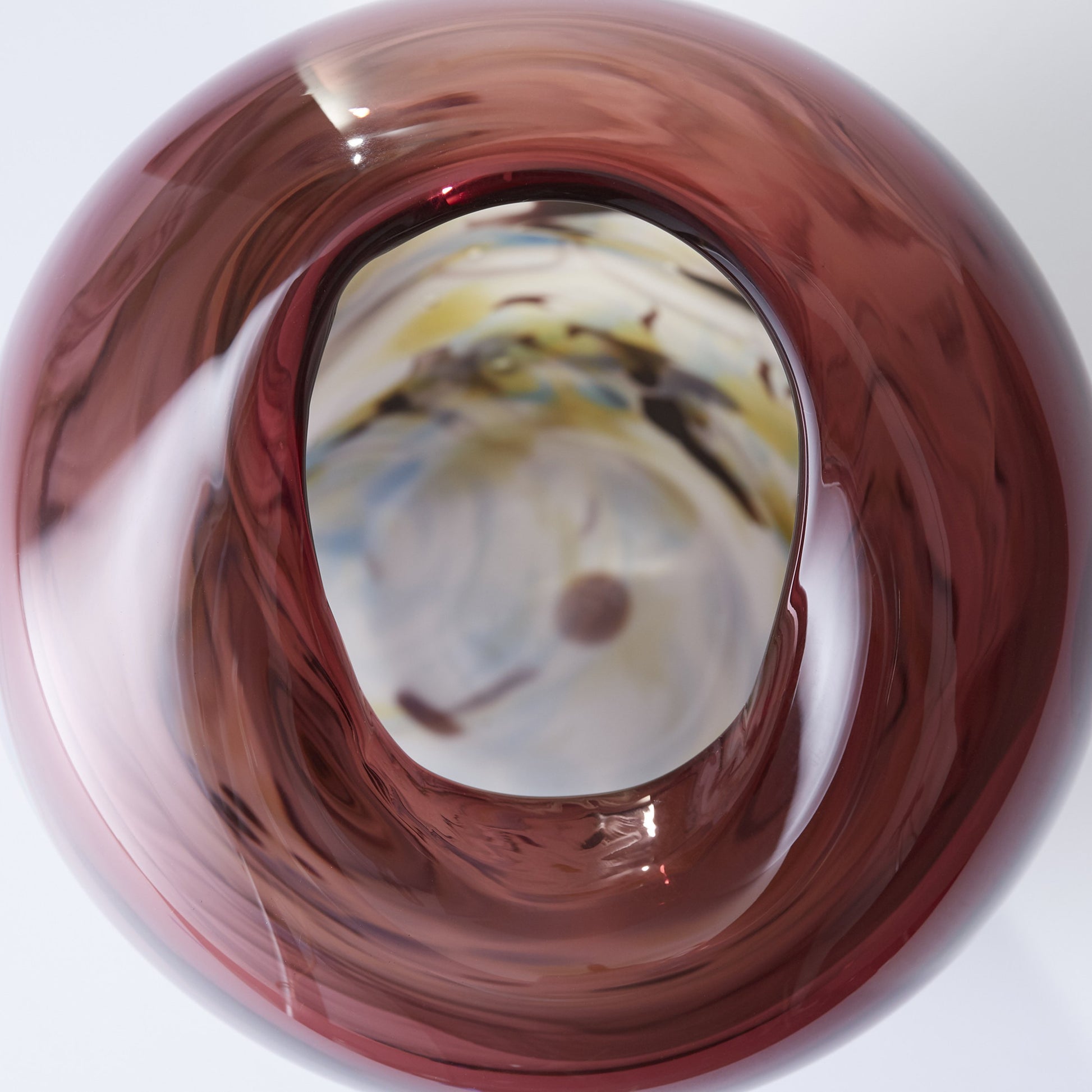 Sao Vase by Cyan Design in purple, white. Made from glass in a modern style.