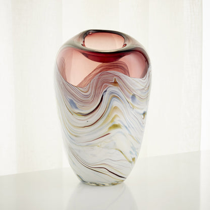 Sao Vase by Cyan Design in purple, white. Made from glass in a modern style.