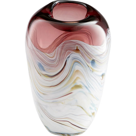Sao Vase by Cyan Design in purple, white. Made from glass in a modern style.