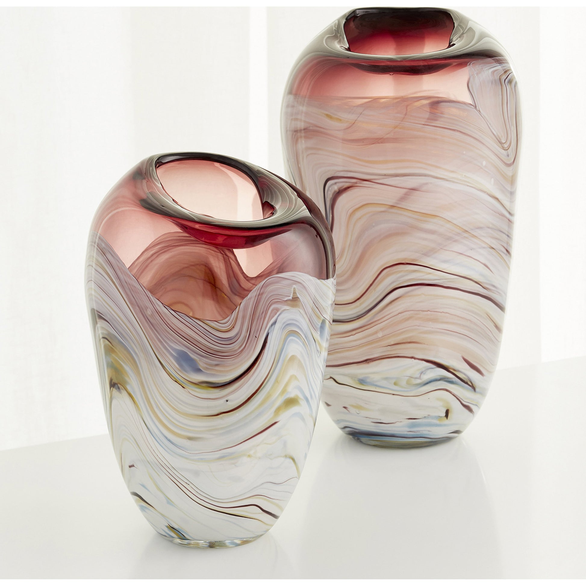 Sao Vase by Cyan Design in purple, white. Made from glass in a modern style.