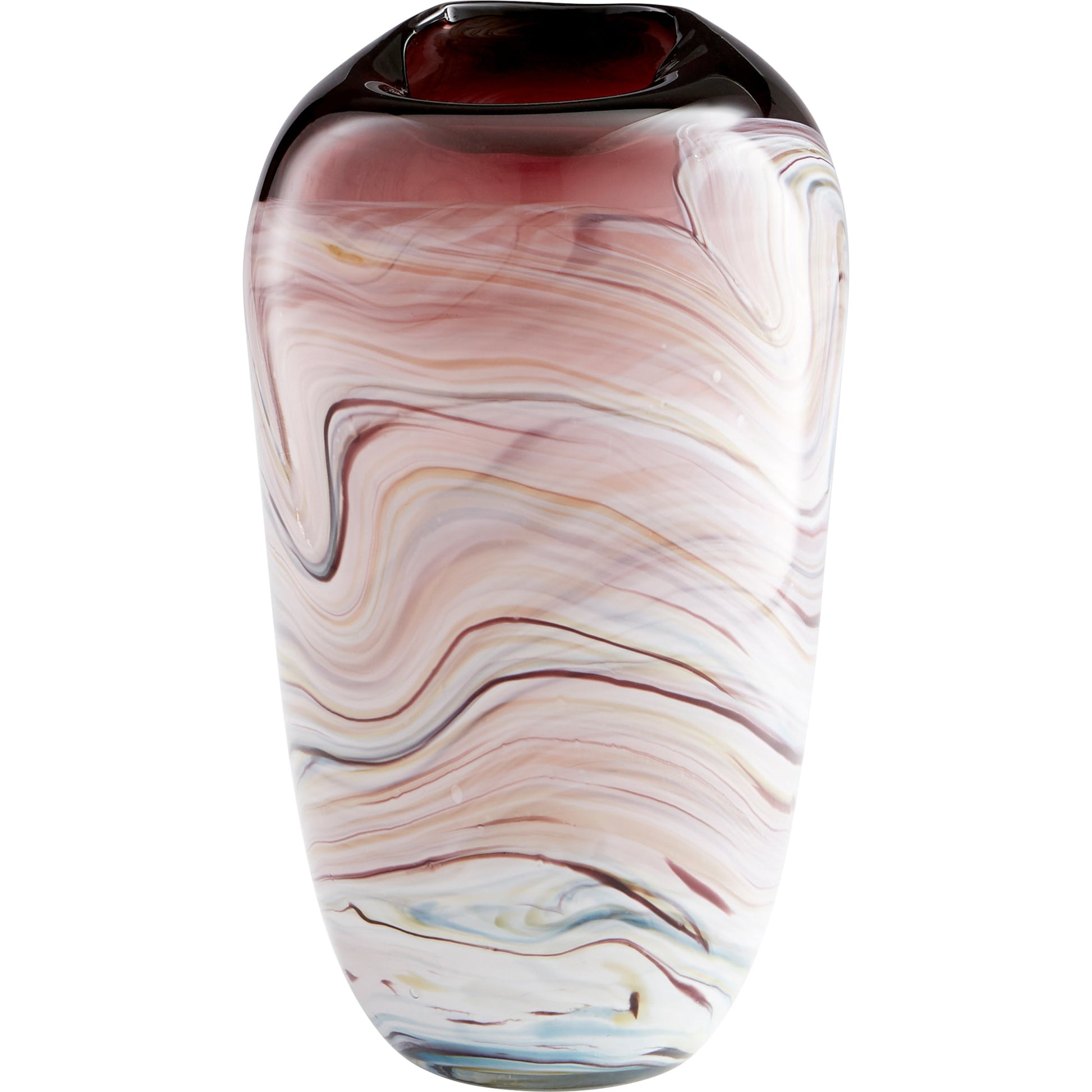 Sao Vase by Cyan Design in purple, white. Made from glass in a modern style.