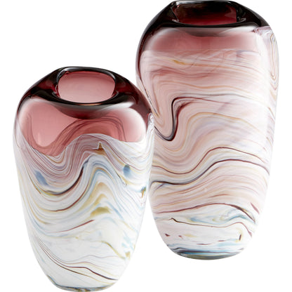 Sao Vase by Cyan Design in purple, white. Made from glass in a modern style.