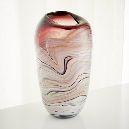 Sao Vase by Cyan Design in purple, white. Made from glass in a modern style.