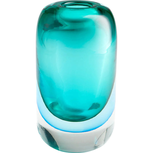 Ophelia Vase by Cyan Design in blue. Made from glass in a coastal style.