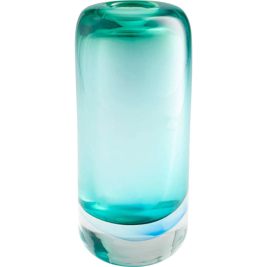 Ophelia Vase by Cyan Design in blue. Made from glass in a coastal style.