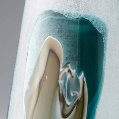 Ferdinand Vase by Cyan Design in green, white. Made from glass in a coastal style.
