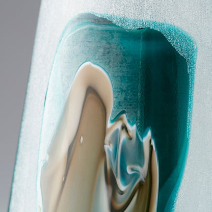 Ferdinand Vase by Cyan Design in green, white. Made from glass in a coastal style.