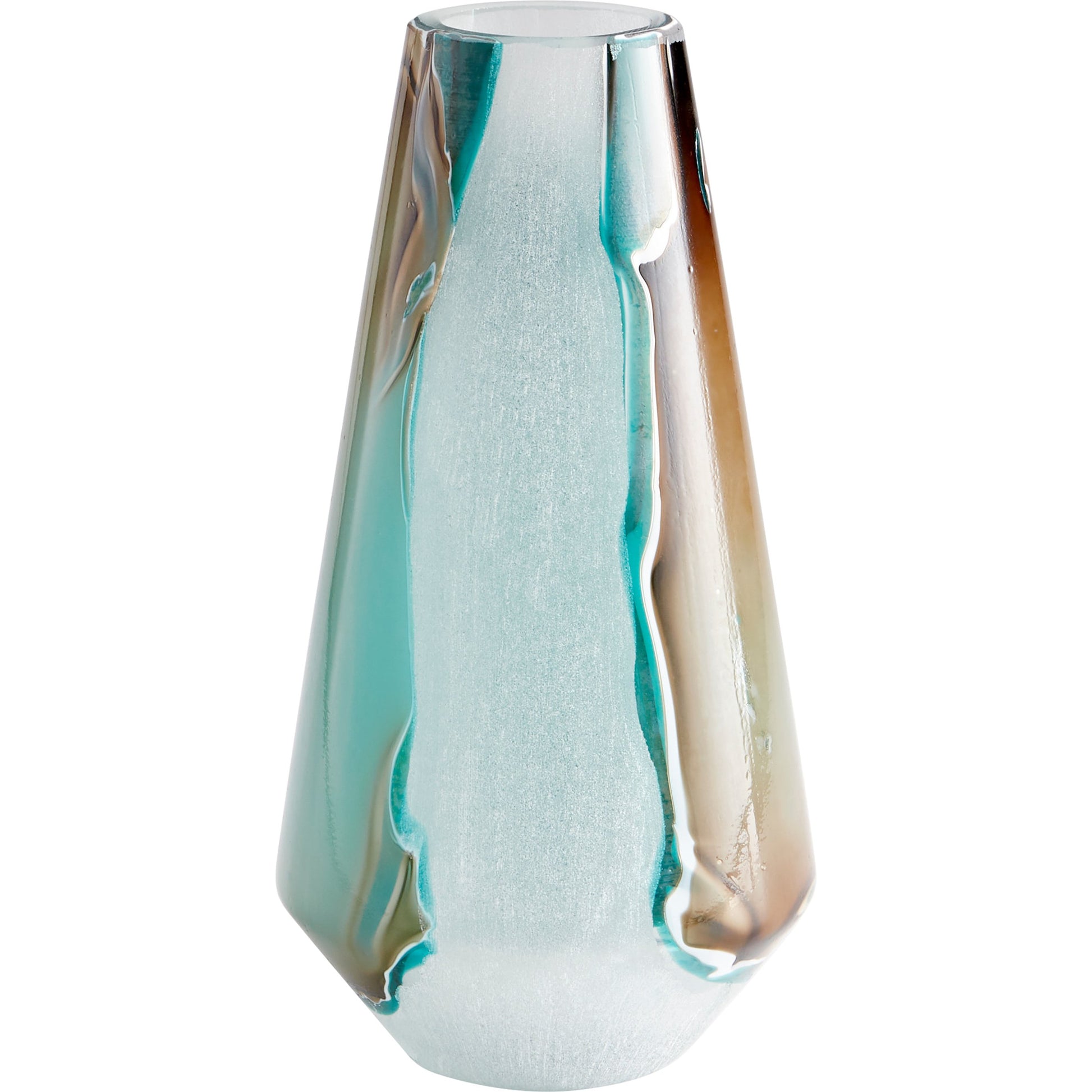 Ferdinand Vase by Cyan Design in green, white. Made from glass in a coastal style.