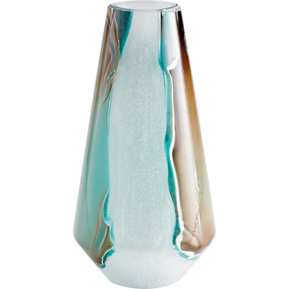 Ferdinand Vase by Cyan Design in green, white. Made from glass in a coastal style.