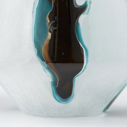 Ferdinand Vase by Cyan Design in green, white. Made from glass in a coastal style.