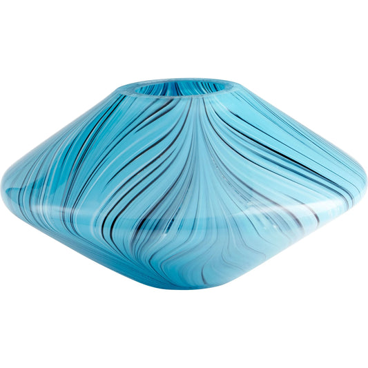 Phoebe Vase by Cyan Design in blue. Made from glass in a coastal style.