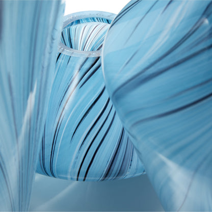 Phoebe Vase by Cyan Design in blue. Made from glass in a coastal style.