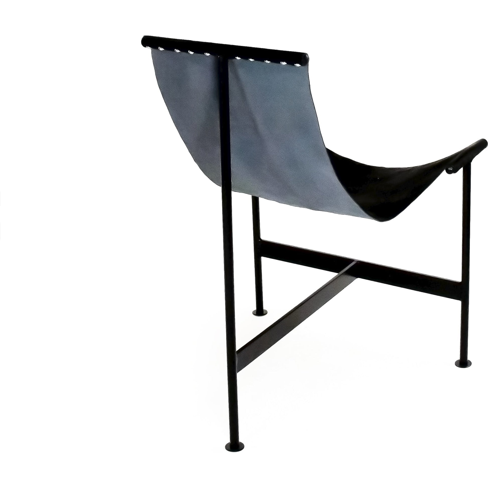 Hide Sling Chair by Zentique in brazilian black cowhide and recycled metal. Made from recycled metal in a modern style.