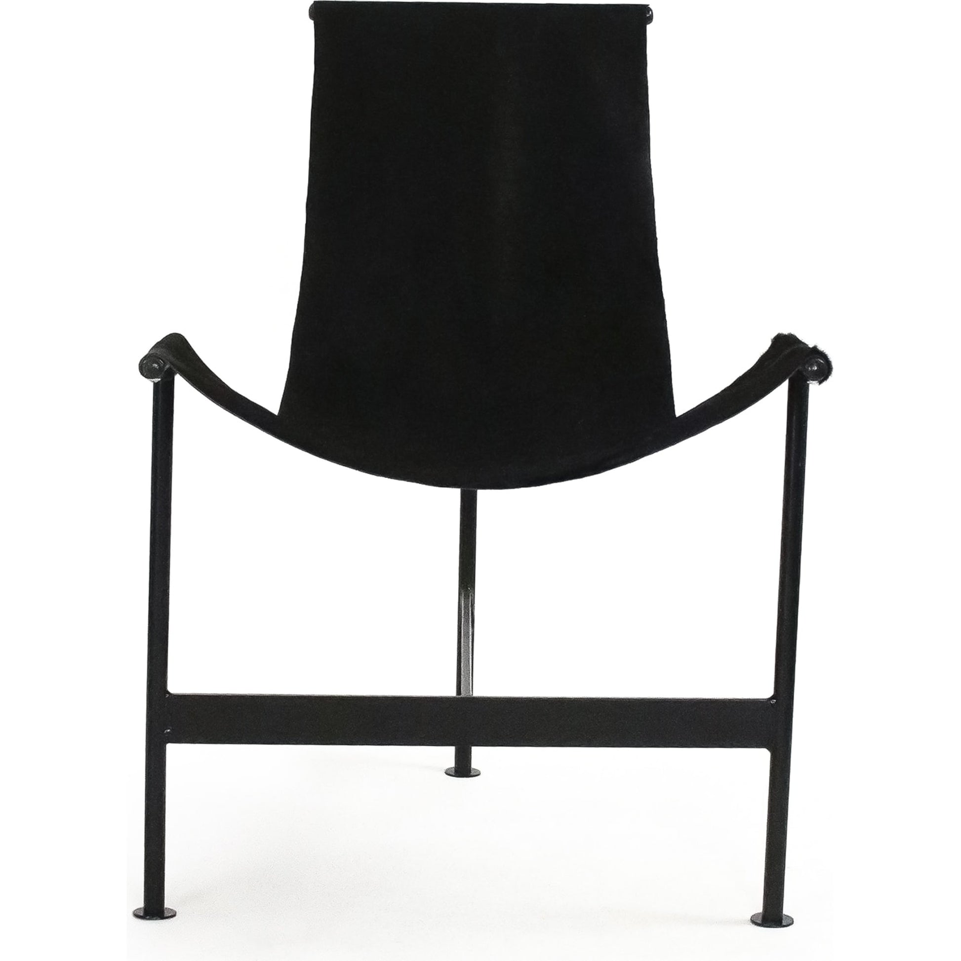 Hide Sling Chair by Zentique in brazilian black cowhide and recycled metal. Made from recycled metal in a modern style.
