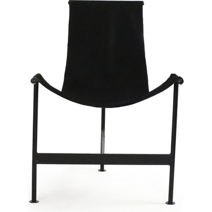 Hide Sling Chair by Zentique in brazilian black cowhide and recycled metal. Made from recycled metal in a modern style.