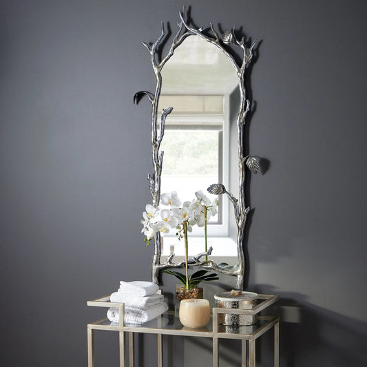 Siren Mirror by Cyan Design in silver. Made from iron, glass in a transitional style.