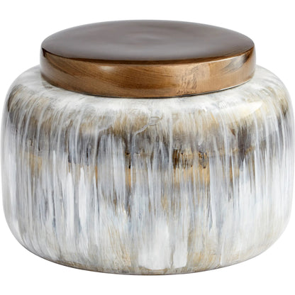 Spirit Drip Vase by Cyan Design in olive glaze. Made from porcelain in a modern style.