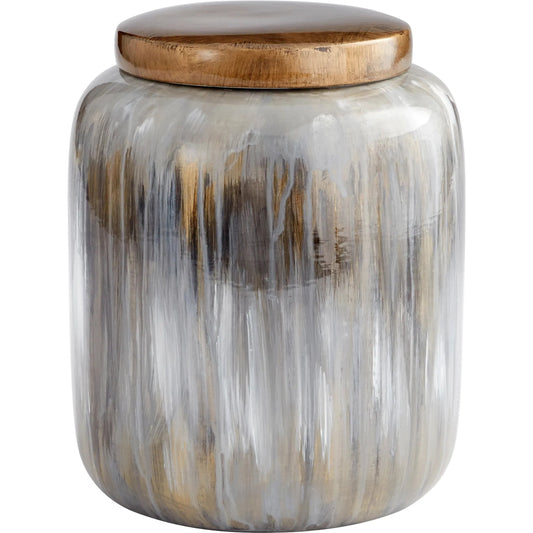 Spirit Drip Vase by Cyan Design in olive glaze. Made from porcelain in a modern style.