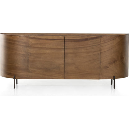 Lunas Sideboard by Four Hands. Made from thick guanacaste veneer, iron, engineered hardwood in a rustic style.