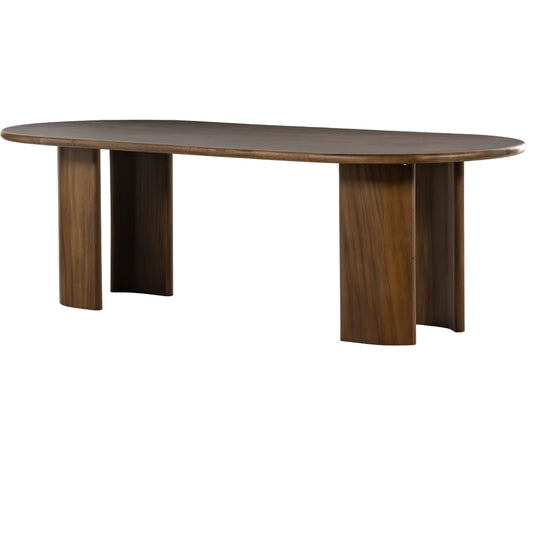 Lunas Oval Dining Table by Four Hands in caramel guanacaste. Made from thick guanacaste veneer in a rustic style.