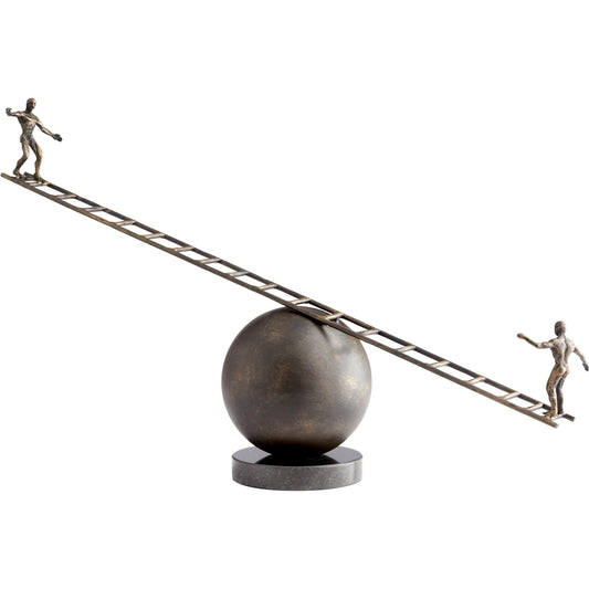 Teeter Sculpture by Cyan Design in bronze. Made from iron, granite in a eclectic & global style.