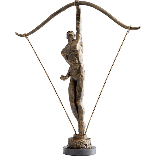 Bowman Sculpture by Cyan Design in natural iron. Made from iron, marble in a transitional style.