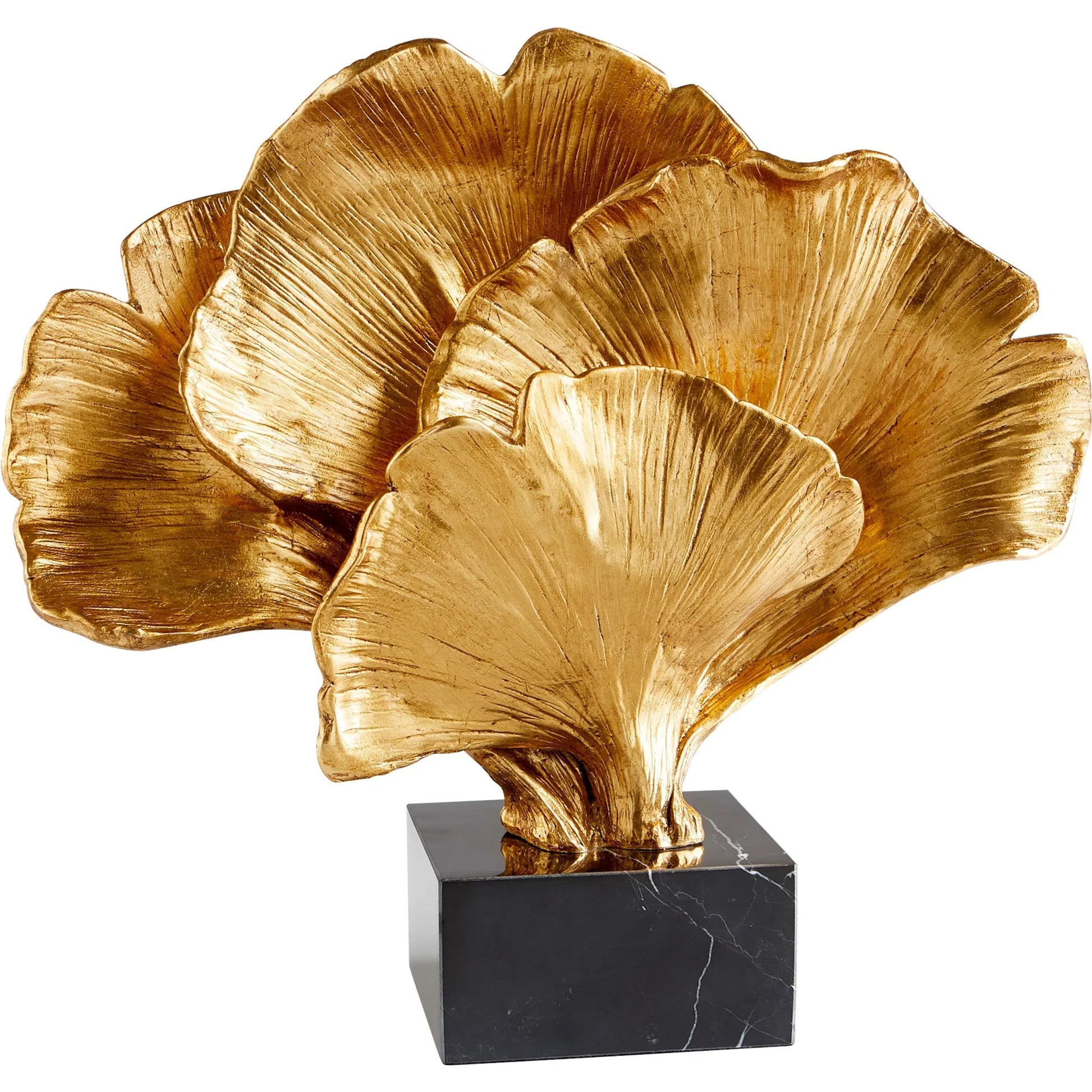 Gilded Bloom Sculpture by Cyan Design in gold. Made from resin, marble in a transitional style.