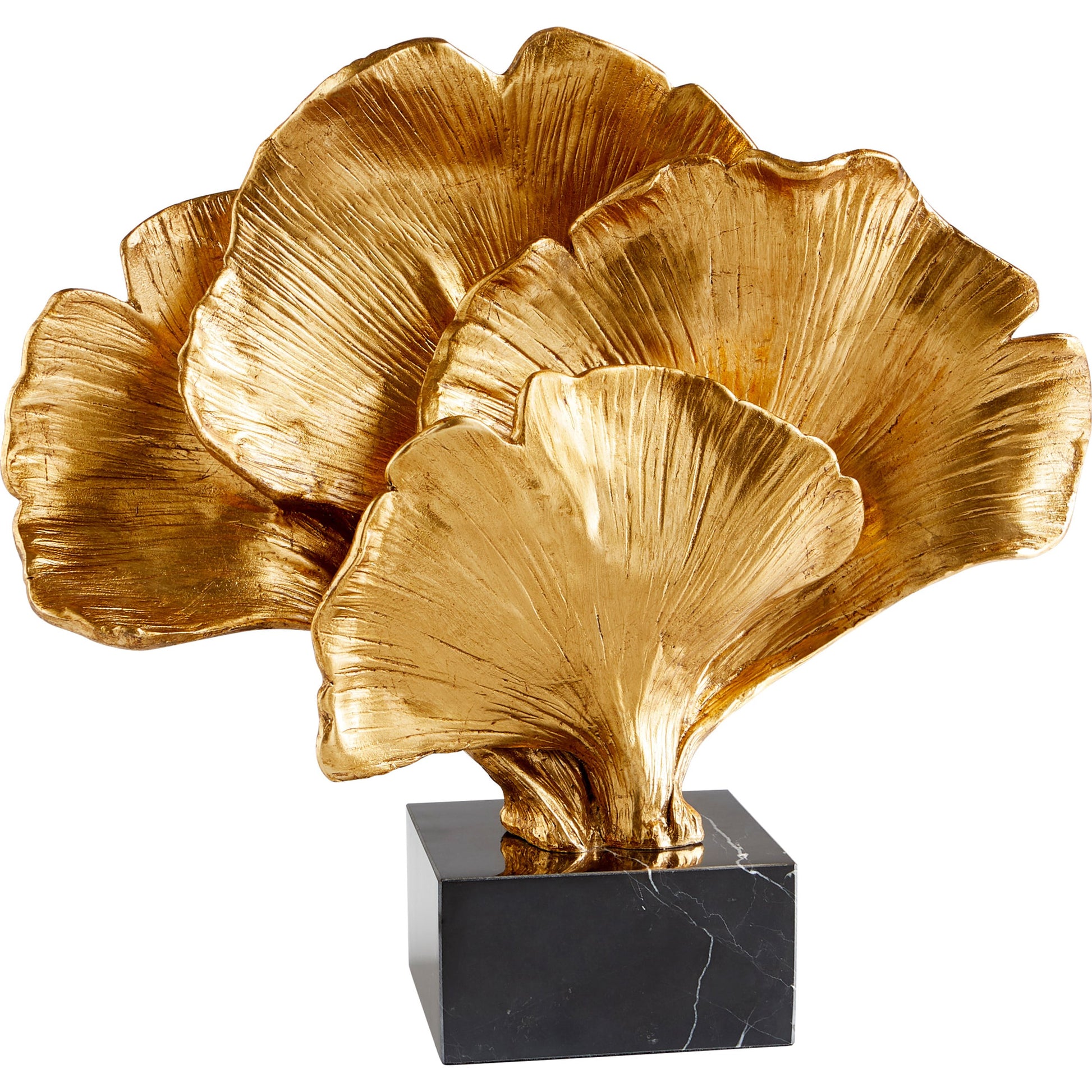 Gilded Bloom Sculpture by Cyan Design in gold. Made from resin, marble in a transitional style.