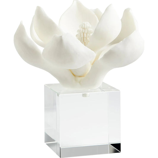 Oleander Sculpture by Cyan Design in white. Made from resin, crystal in a coastal style.