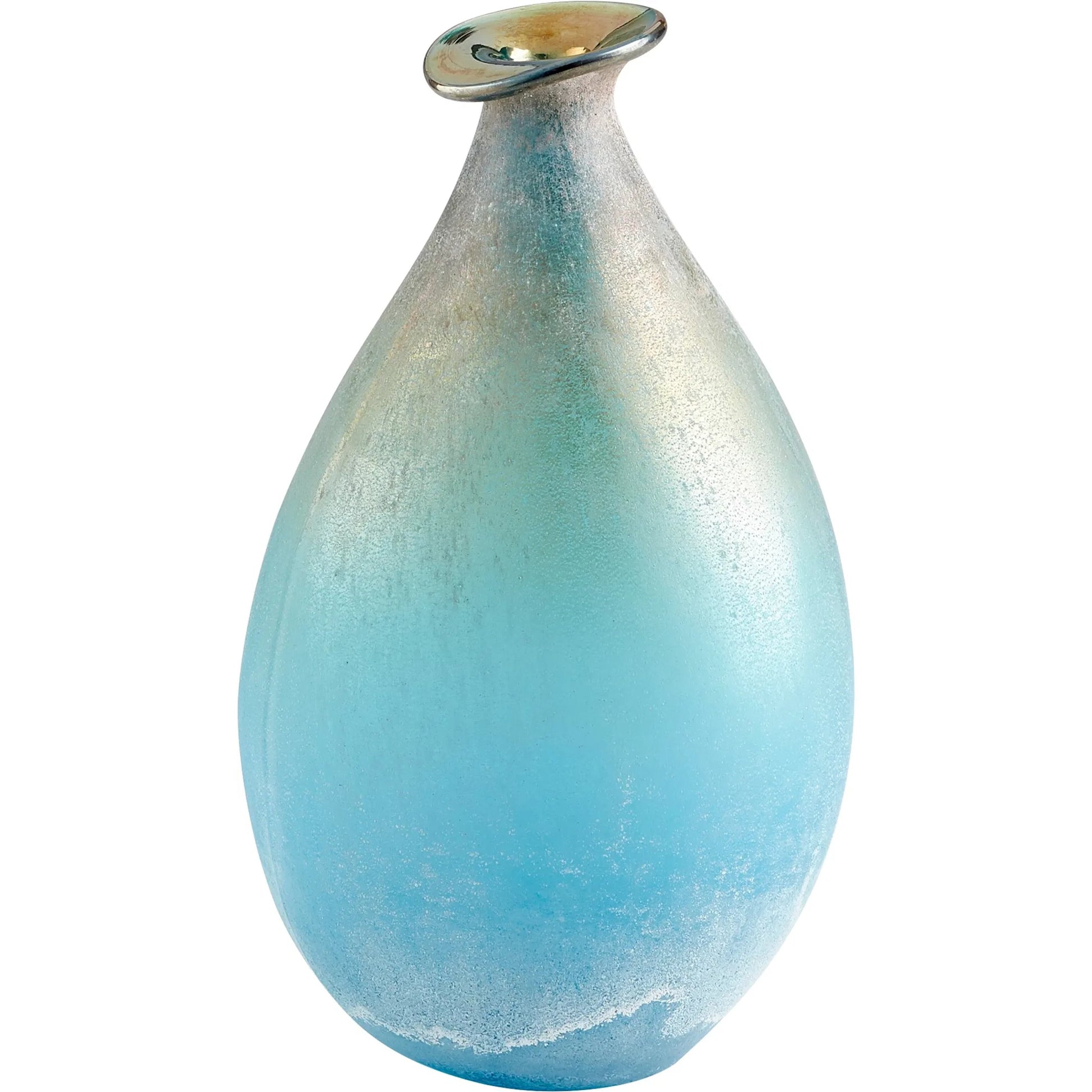 Sea of Dreams Vase by Cyan Design in turquoise, scavo. Made from glass in a coastal style.