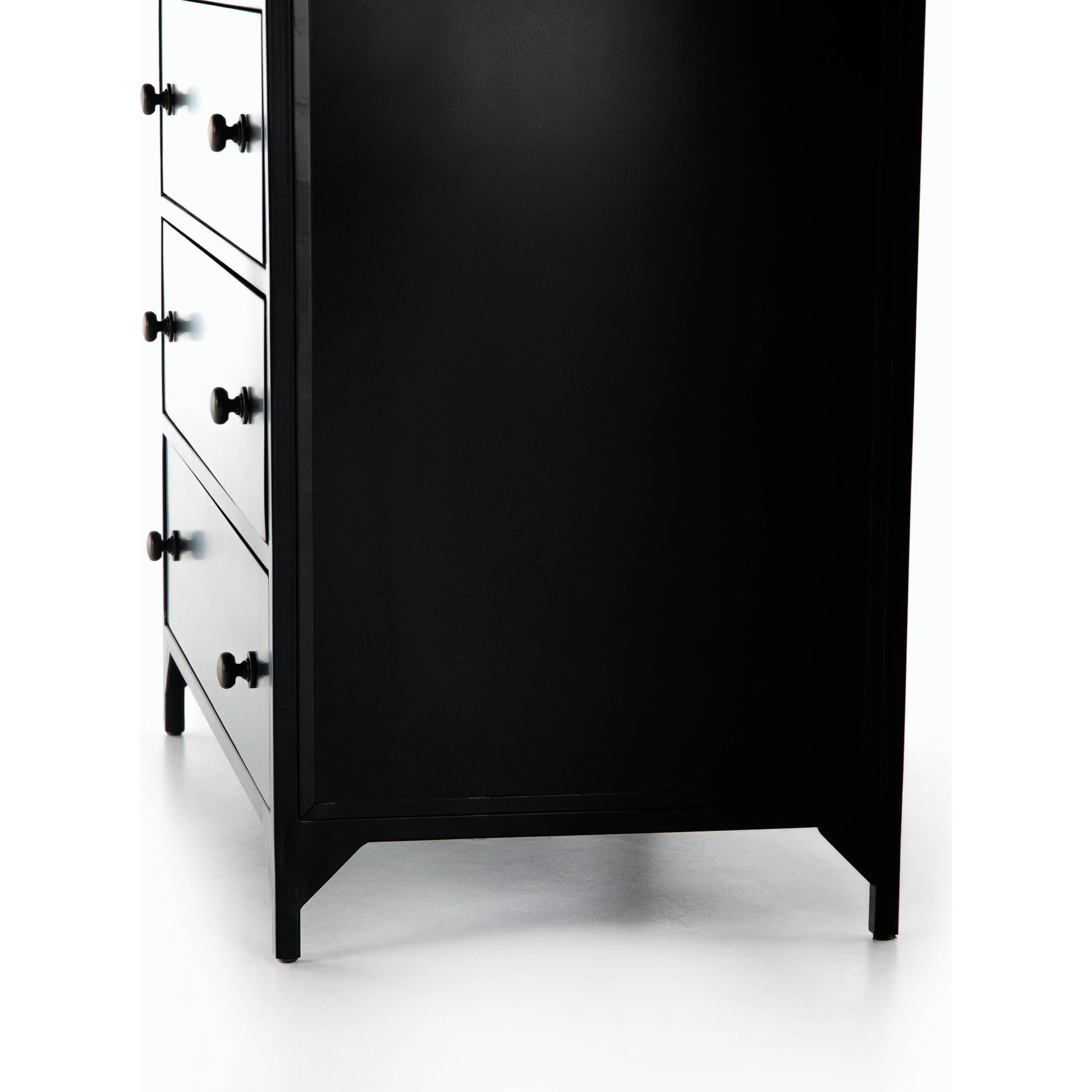 Belmont Tall Dresser by Four Hands in black. Made from iron in a transitional style.