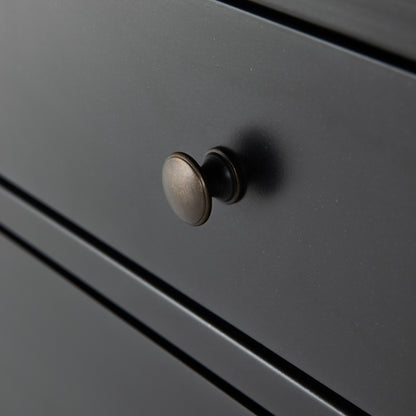 Belmont Tall Dresser by Four Hands in black. Made from iron in a transitional style.