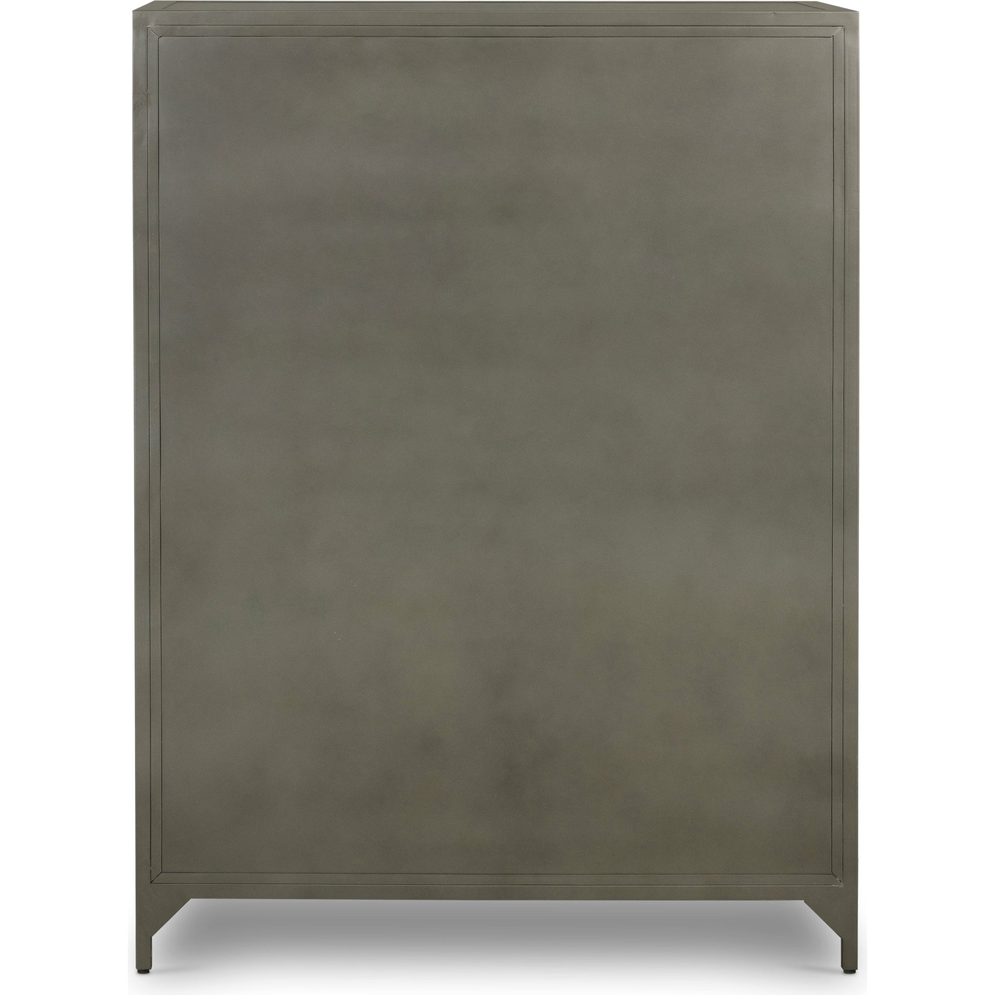Belmont Tall Dresser by Four Hands in black. Made from iron in a transitional style.