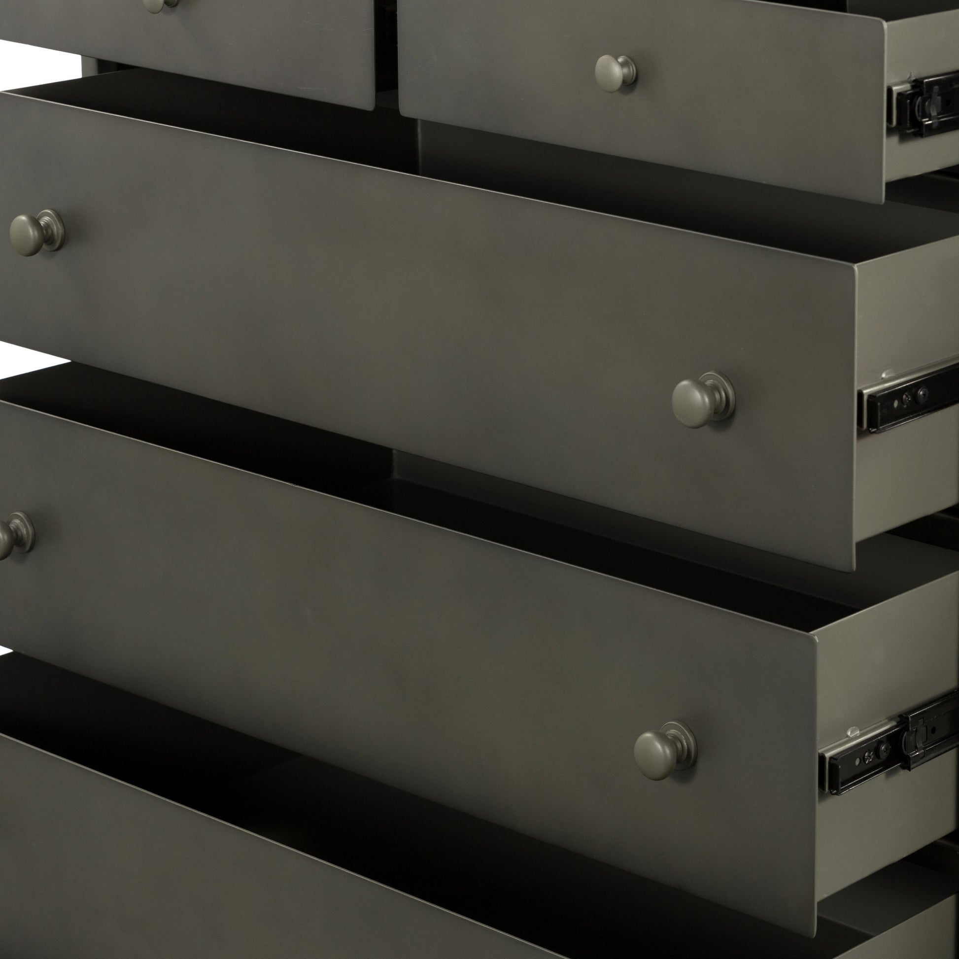 Belmont Tall Dresser by Four Hands in black. Made from iron in a transitional style.