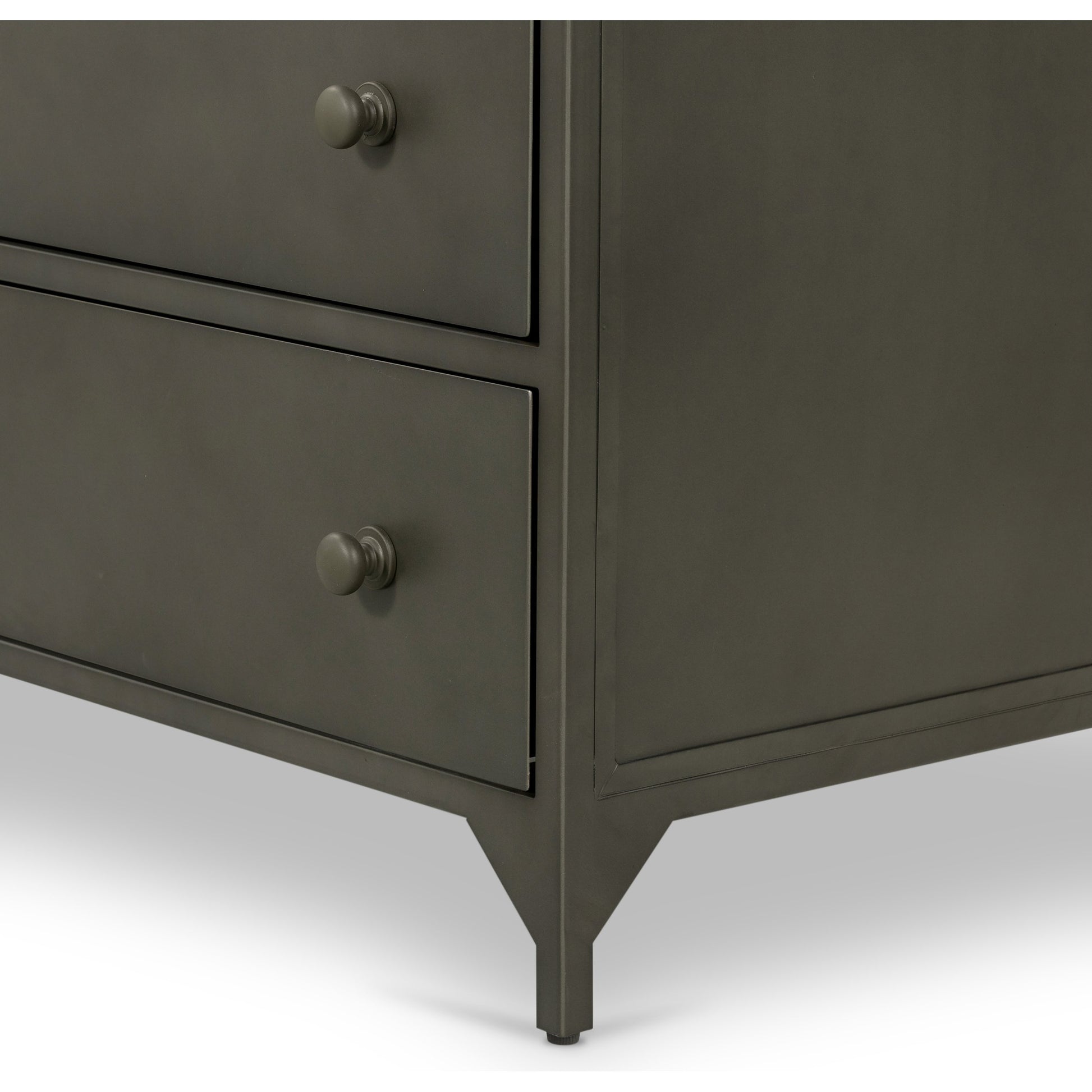 Belmont Tall Dresser by Four Hands in black. Made from iron in a transitional style.