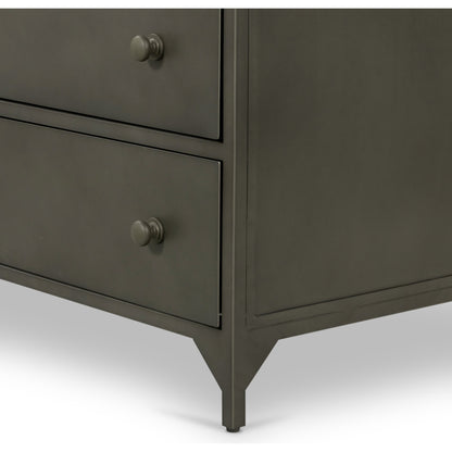 Belmont Tall Dresser by Four Hands in black. Made from iron in a transitional style.