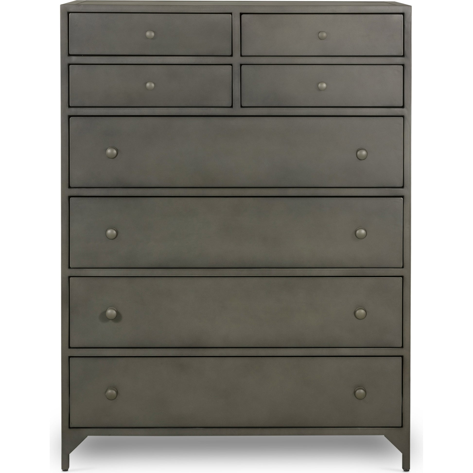 Belmont Tall Dresser by Four Hands in black. Made from iron in a transitional style.