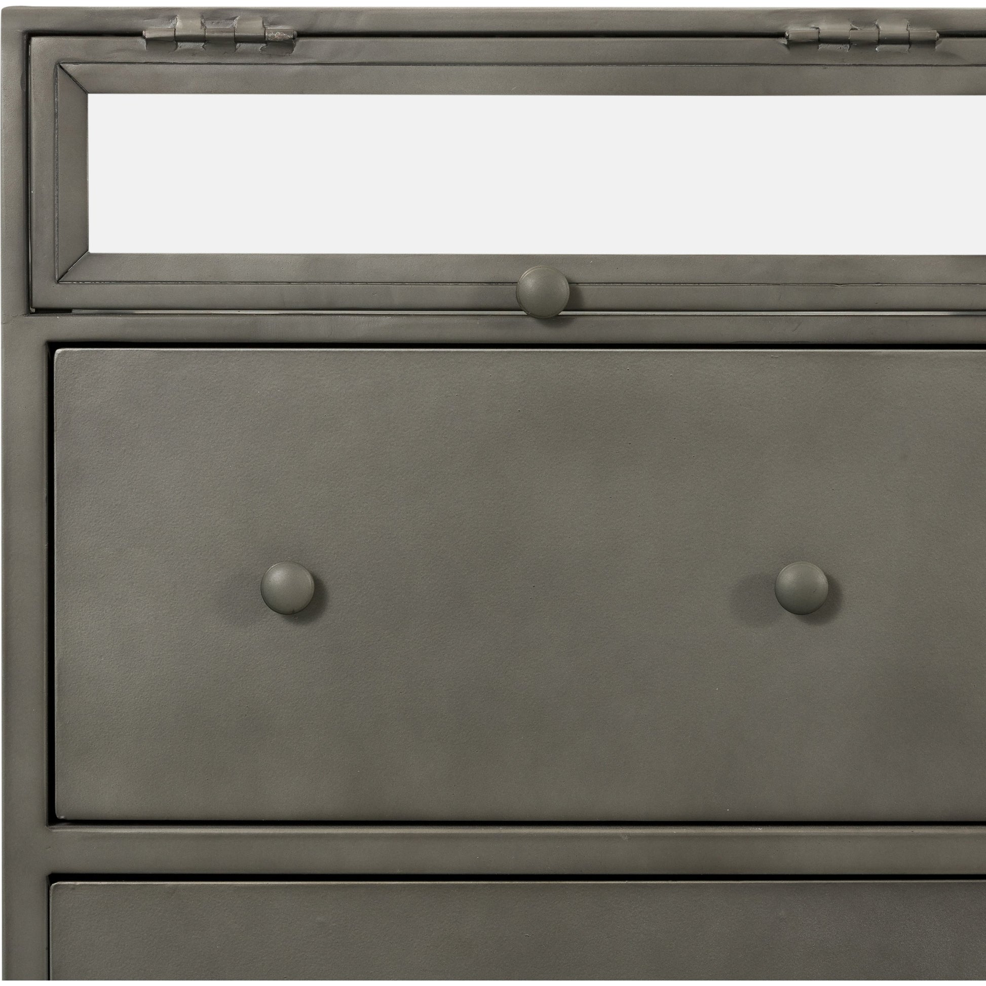 Shadow Box Desk by Four Hands in black. Made from iron in a modern style.