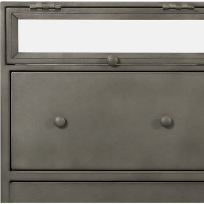 Shadow Box Desk by Four Hands in black. Made from iron in a modern style.