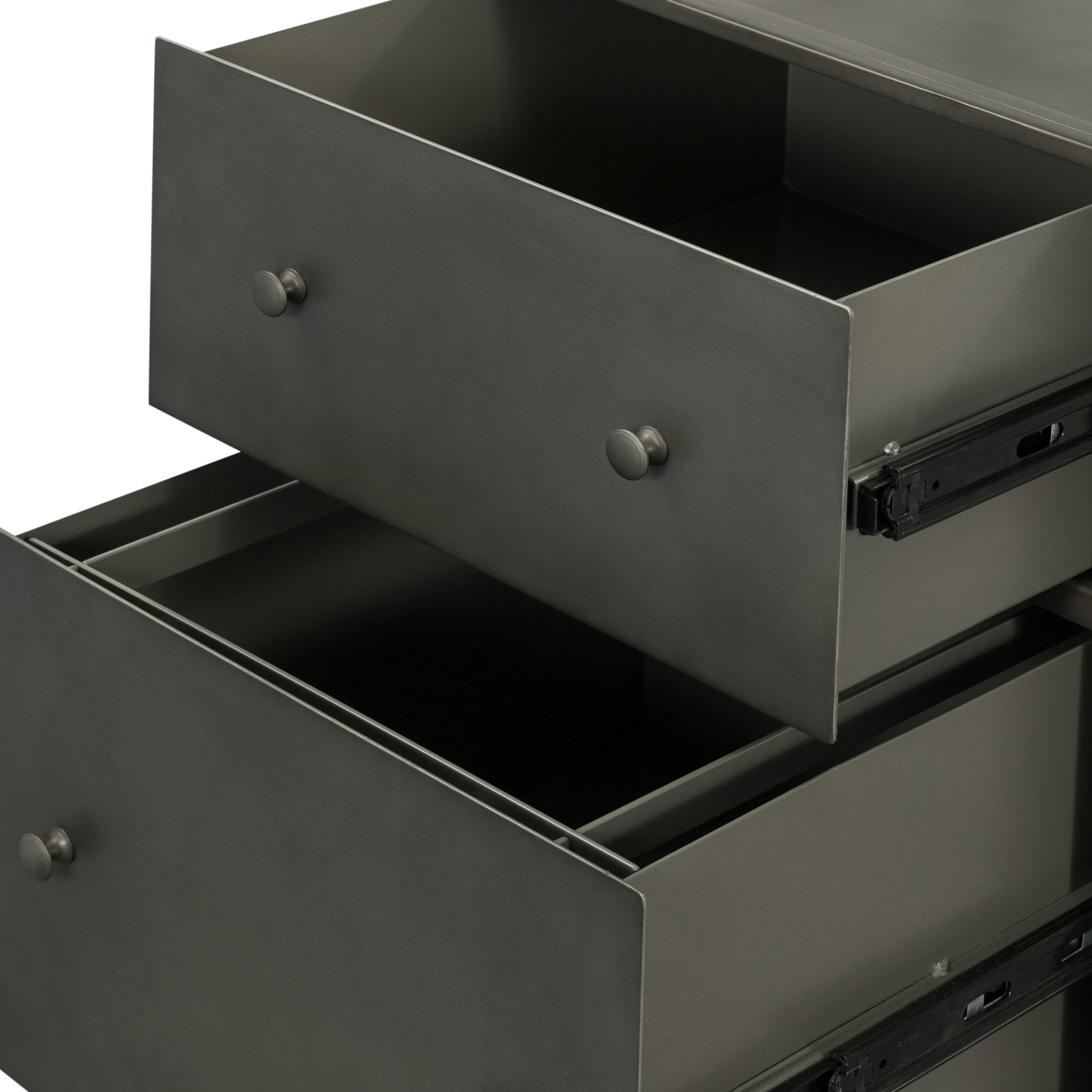 Shadow Box Desk by Four Hands in black. Made from iron in a modern style.