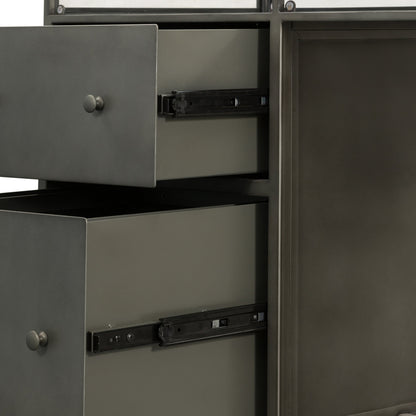 Shadow Box Desk by Four Hands in black. Made from iron in a modern style.