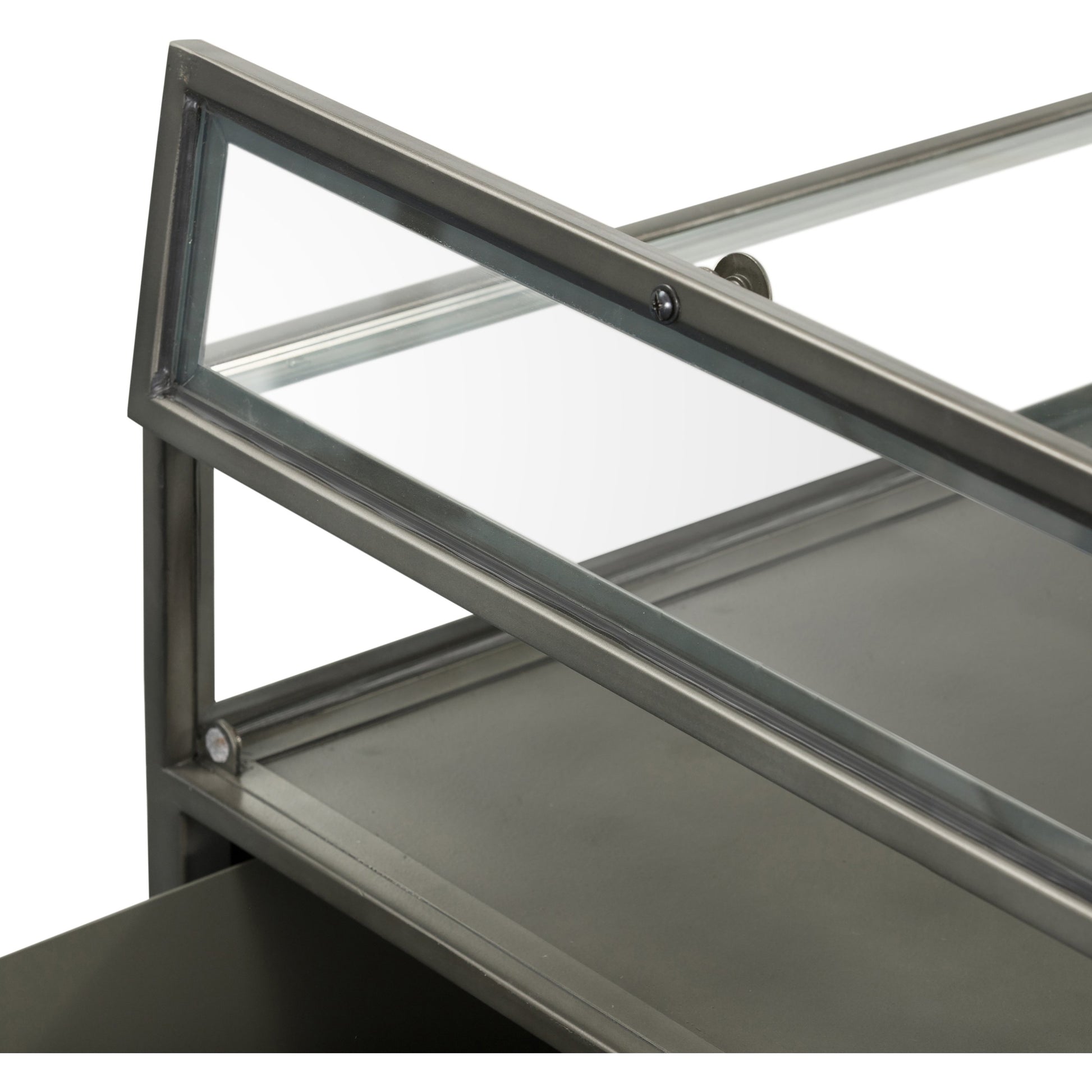 Shadow Box Desk by Four Hands in black. Made from iron in a modern style.