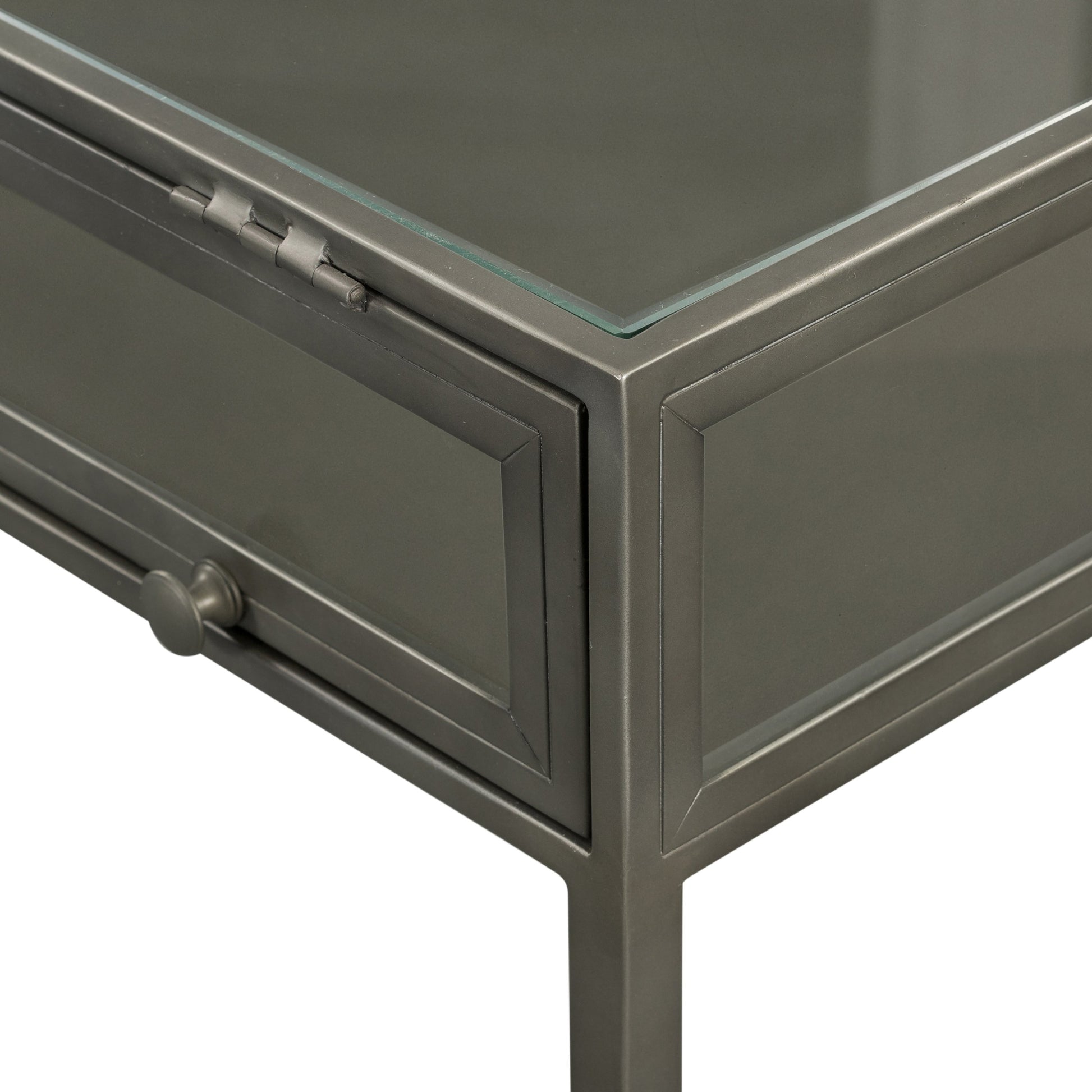 Shadow Box Desk by Four Hands in black. Made from iron in a modern style.