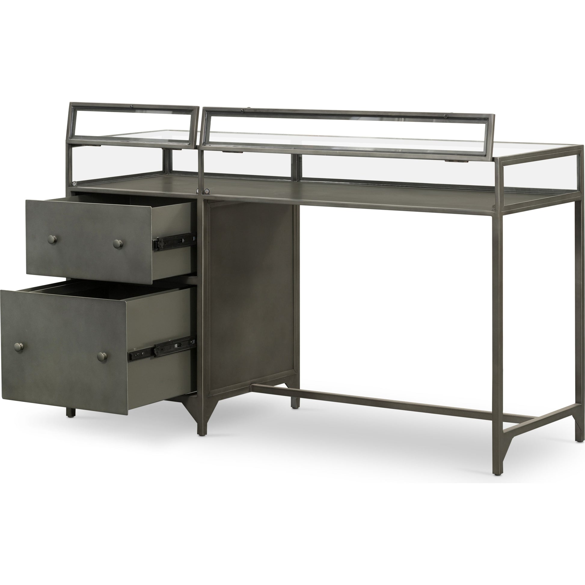 Shadow Box Desk by Four Hands in black. Made from iron in a modern style.