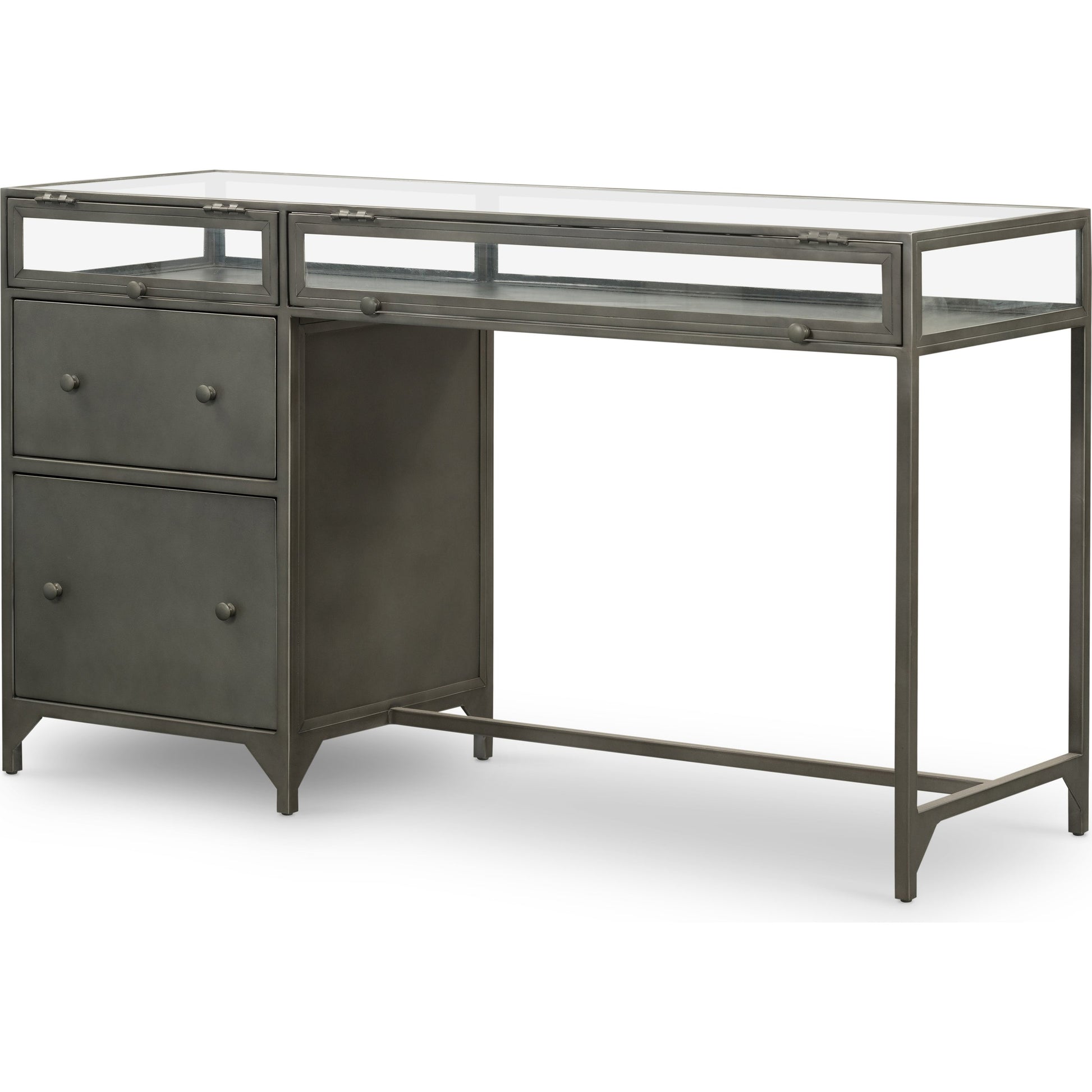 Shadow Box Desk by Four Hands in black. Made from iron in a modern style.