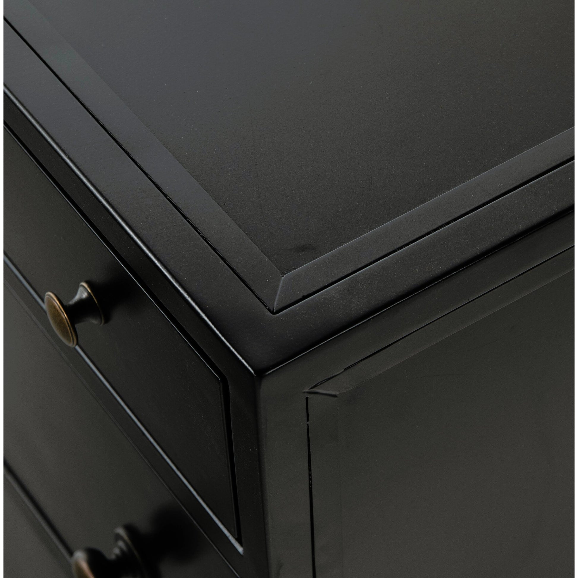 Belmont Storage Nightstand by Four Hands in black. Made from iron in a modern style.