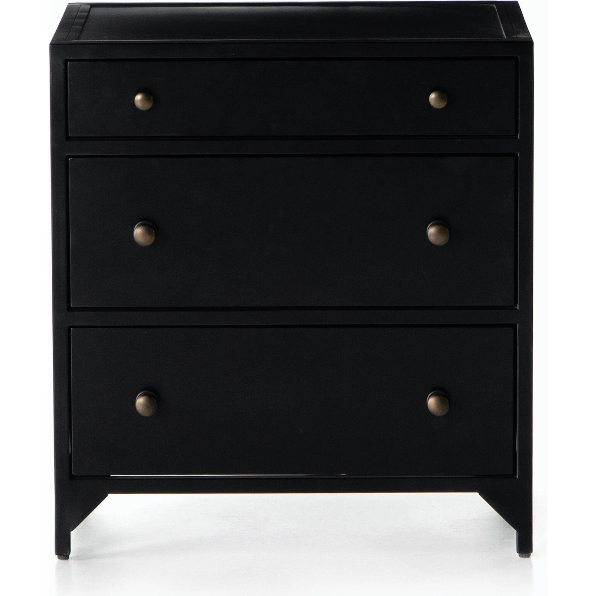 Belmont Storage Nightstand by Four Hands in black. Made from iron in a modern style.