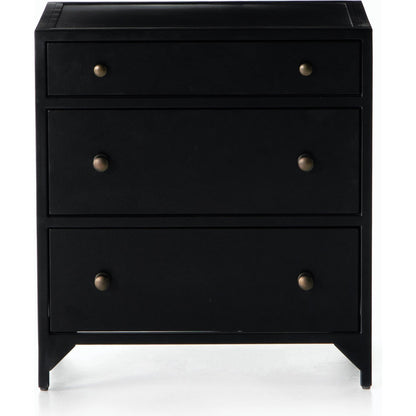 Belmont Storage Nightstand by Four Hands in black. Made from iron in a modern style.