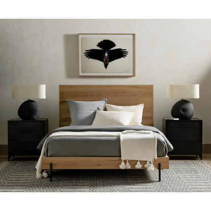Belmont Storage Nightstand by Four Hands in black. Made from iron in a modern style.